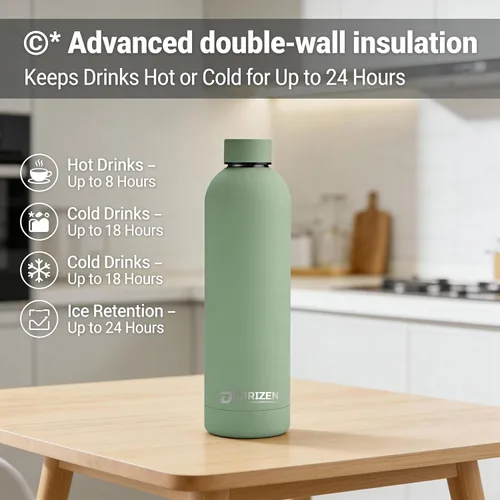 Vista 8 de Botella de agua aislada de acero inoxidable de 25 onzas, botella deportiva de boca estrecha, botella de viaje al vacío de doble pared, a prueba