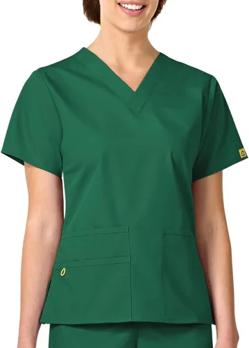 Vista 18 de Wink Origins Bravo-Women's V-Neck Scrub Top Negro