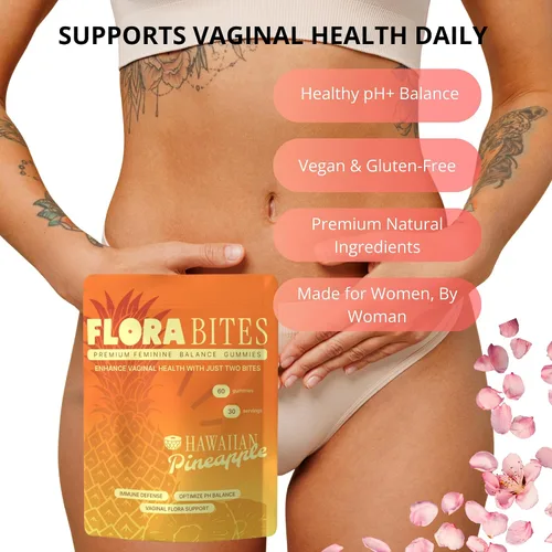 Vista 2 de Gomitas prémium de equilibrio femenino - Equilibrio de pH y apoyo a la infección por levaduras - Salud y bienestar de la mujer - Veganas y sin