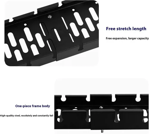 Vista 3 de Space Saving Under Desk Cable Tray Adjustable Length 15.75-20.47 Inches Holds 20lbs Not Drilling Required for Home Not Drill Cable Organizers