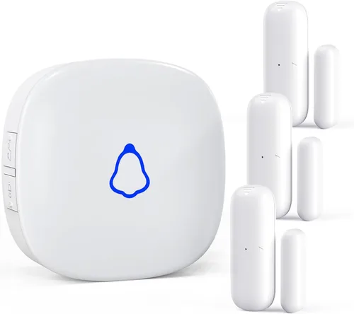 Vista 10 de Timbre de puerta METEK, alarma inalámbrica de sensor de contacto para puertas abiertas con alcance de 500 pies, 58 timbres y 5 niveles de volumen
