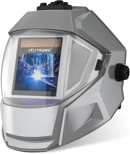 Vista 12 de TRQWH - Casco de soldadura con vista panorámica, oscurecimiento automático, color real, máscara de soldadura con sensor de 4 arcos, visualización