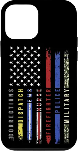 Vista 16 de First Responder Hero Flag Nurse EMS Police Fire Brigade - Carcasa militar para iPhone 17