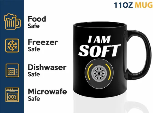 Vista 3 de Racer Coffee Mug 11oz Black - I'm Soft - Fuel Speed Racer Car Guys Circuit Automotive Racing Boy Gifts For Him Dad Men Boyfriend