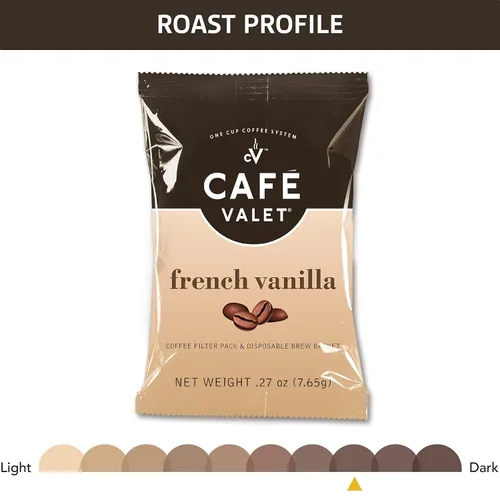Vista 7 de Cafe Valet - Paquetes de café envueltos individualmente, tostado oscuro regular y vainilla francesa 100% café arábica, 168