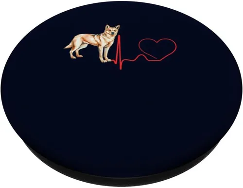 Vista 2 de Dingo Dog Heartbeat EKG Funny My Dogs Are My Cardio PopSockets intercambiables PopGrip