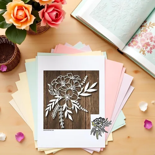 Vista 2 de Troqueles de flores para hacer tarjetas, troqueles de metal, plantillas de corte de flores, plantillas de corte de flores, álbum de recortes, álbum