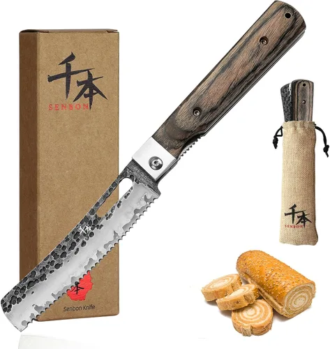 Vista 8 de Cuchillo de chef plegable afilado de acero inoxidable forjado 440A, cuchillo de fruta, mango de madera colorida, barbacoa de camping, cuchillo