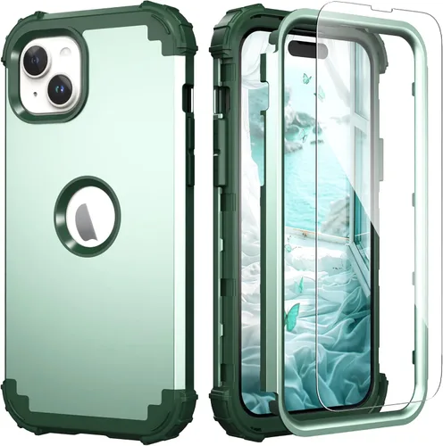 Vista 20 de IDweel Funda para iPhone 15 Plus con Protector de Pantalla, 3 en 1 Resistente a Golpes Ajuste Delgado Híbrida de Servicio Pesado Cubierta Dura de PC