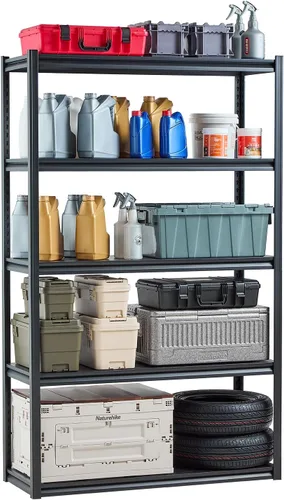 Vista 19 de VEVOR Storage Shelves, 5-Tier Adjustable, 2000 lbs Capacity, Heavy Duty Garage Storage Shelving Unit, Metal Utility Rack Shelf, for Kitchen Pantry