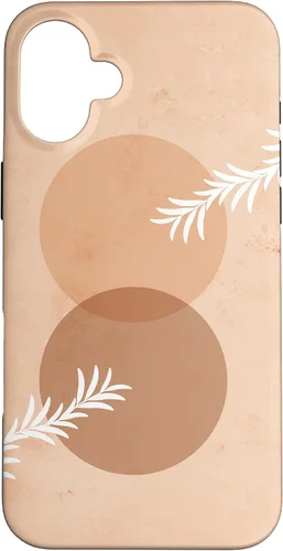 Vista 22 de iPhone 16 Moon Phases Plant Boho Beige Terracotta Bohemian Aesthetic Case