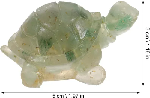 Vista 2 de Estatua de tortuga de cristal, elegante figura de tortuga para decoración de mesa, decoración de pecera y adorno para el hogar, figura de cristal