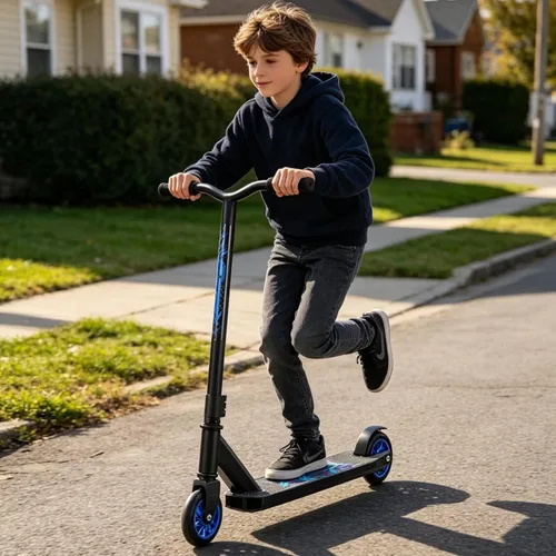 Vista 2 de Patinete profesional para niños de 8 años en adelante, patinete completo de trucos para ciclistas intermedios, principiantes, avanzados