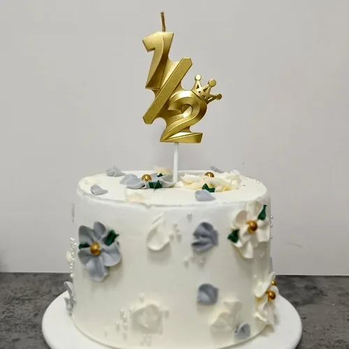 Vista 5 de Decoración para tarta de cumpleaños con número 1/2, medio año, 6 meses