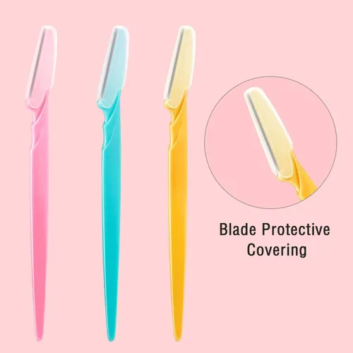 Vista 3 de Boao 60pcs Dermaplane Razor Microblades - Afeitadora facial para mujeres con cubierta protectora de acero inoxidable