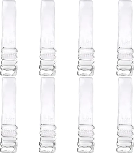 Vista 7 de 4 pares de correas invisibles transparentes para el brasier antideslizantes y ajustables, correas de repuesto suaves y transparentes para el hombro