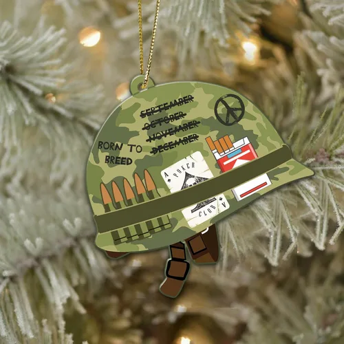 Vista 3 de Adorno de Navidad de veterano para árbol de Navidad, plano 2D (no adorno 3D), regalos para soldado veterano, fuerzas armadas, miembros del ejército