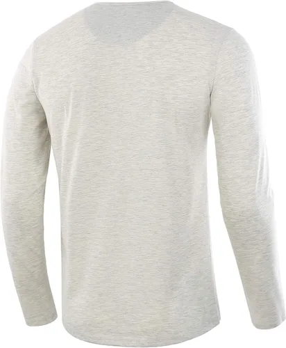 Vista 2 de Camiseta Henley de manga larga clásica y cómoda para hombre