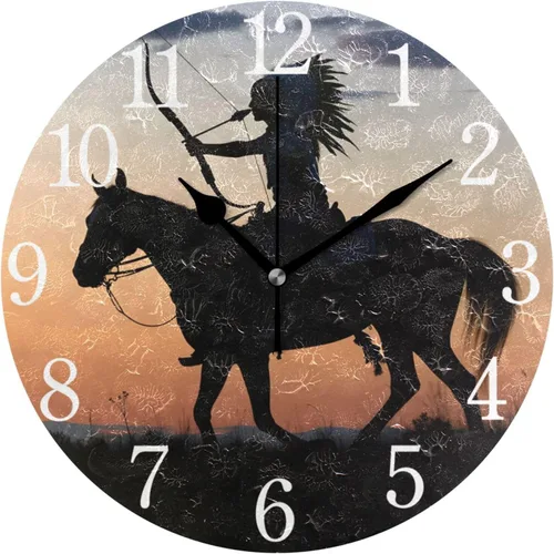Vista 10 de senya Wall Clock African American Woman Silent Non Ticking Operated Round Easy to Read Home Office School Clock