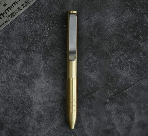 Vista 4 de BIG IDEA DESIGN Bolígrafo Pocket Pro de latón (tono amarillo)
