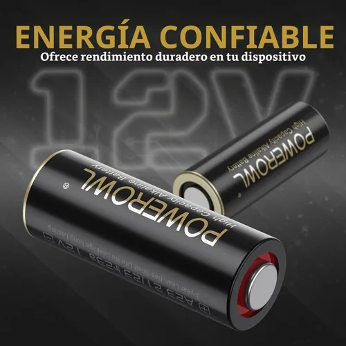 Vista 4 de POWEROWL Paquete de 6 baterías A23 de alta capacidad, alcalinas premium 21/23 23A 12V
