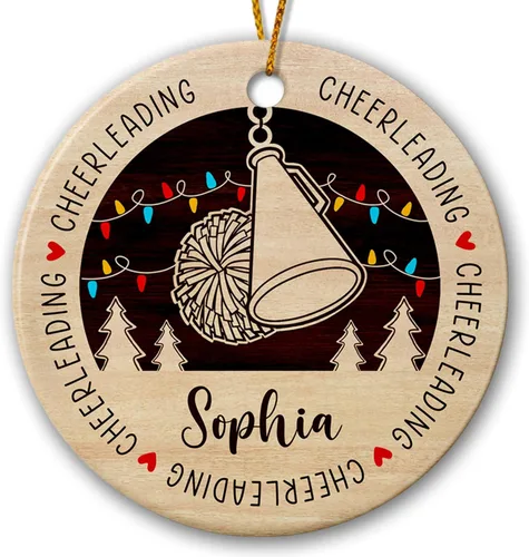 Vista 19 de Adorno de cerámica de bádminton de Navidad, regalos personalizados para jugadores de bádminton, árbol de Navidad colgante de bádminton, adorno