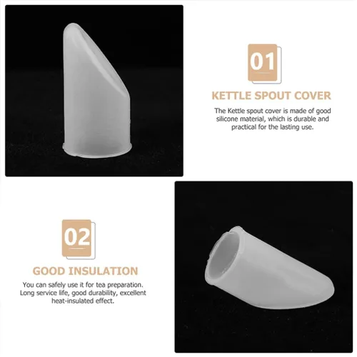 Vista 2 de SHERCHPRY 3 piezas de boquilla de tetera - Fundas protectoras de silicona para tetera - Protectores de boquilla de tetera para uso diario