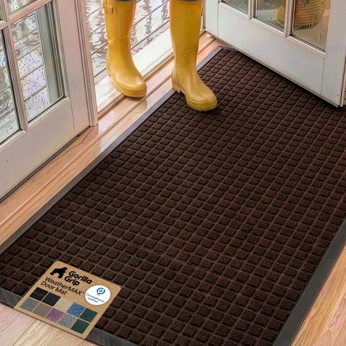 Vista 29 de Gorilla Grip - Tapete WeatherMax todo terreno 100% impermeable, caucho natural, resistente a manchas y decoloración, interior y exterior, fácil