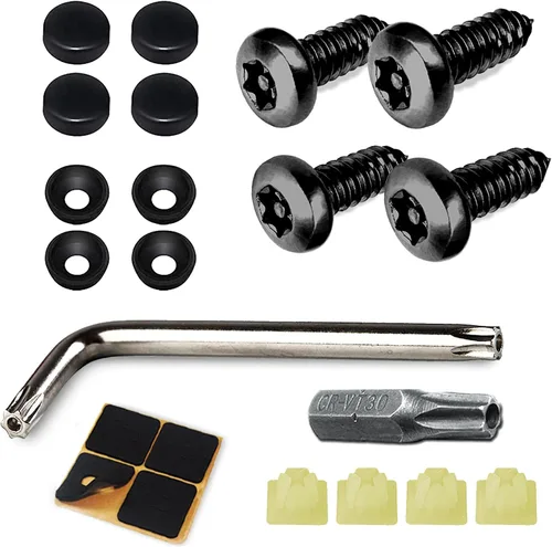 Vista 11 de Tornillos antirrobo para placa de matrícula, accesorios de montaje resistentes a manipulaciones, juego de tornillos de seguridad de 1/4" (M6), kit