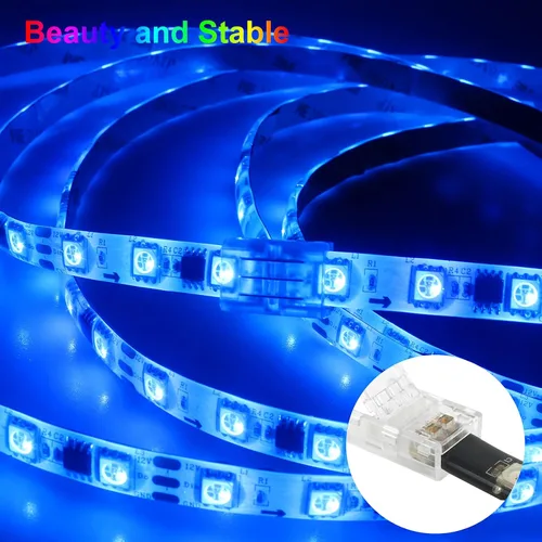 Vista 8 de RGBZONE 10 piezas 3 pines 8mm Conectores de tira LED Actualizados Conector rápido de tira a tira sin soldaduras y sin brechas para tira de luz LED