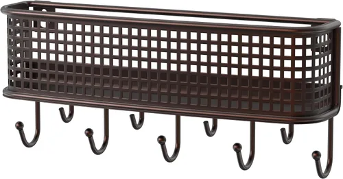 Vista 7 de Deco Brothers Organizador y soporte para llaves y correo de pared, bronce