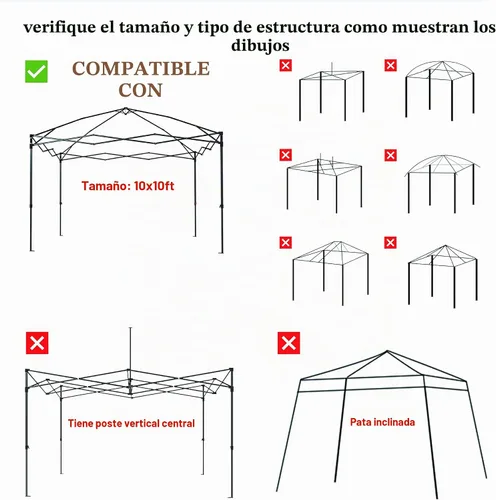 Vista 6 de SCOCANOPY Parte superior de repuesto con ventilación de aire para marco de toldo de 10 x 10 pulgadas, solo cubierta de toldo, (rojo)