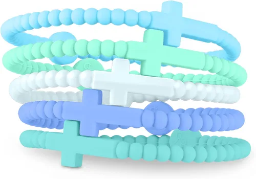 Vista 16 de Ryan & Rose Pulseras Jesús - Pulsera de silicona cruzada aleación