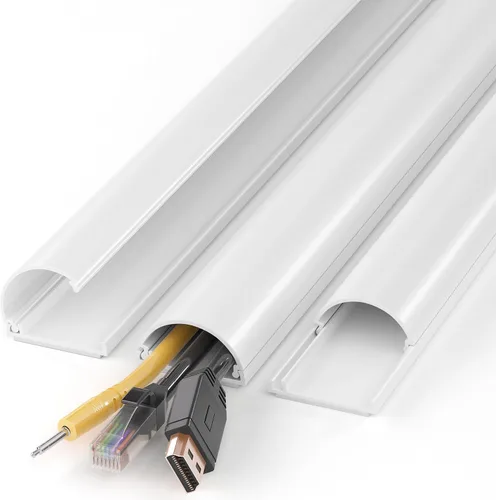 Vista 23 de ZhiYo Ocultador de cable de 39 pulgadas (3 piezas de 13 pulgadas de largo cada una), para 1-2 cables, cubiertas de cable autoadhesivas para cables