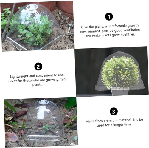 Vista 2 de MERRYHAPY Cubiertas de campana de cúpula de plantas de material resistente fabricado para jardinería y protección de invierno