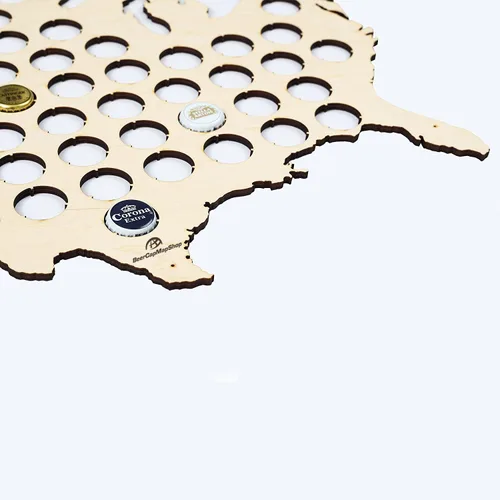 Vista 3 de Mapa con tapas de cerveza, 50 estados