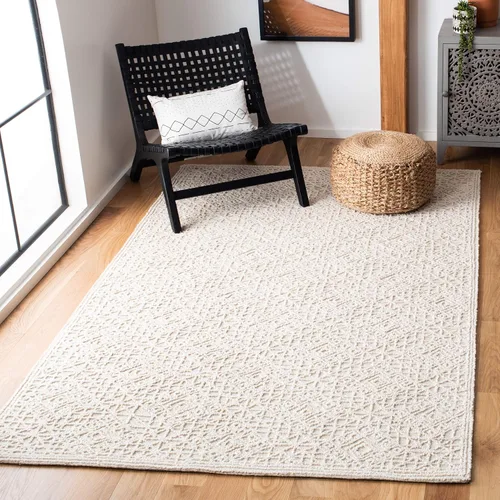 Vista 8 de SAFAVIEH Trace Collection - Alfombra decorativa de 2 pies 6 pulgadas x 4 pies, gris y gris, lana hecha a mano, ideal para zonas de alto tráfico
