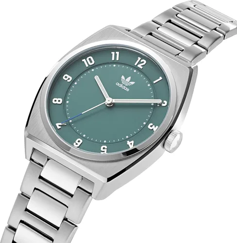Vista 2 de adidas Reloj de pulsera de acero inoxidable Modelo AOSY220272I PlateadoVerde