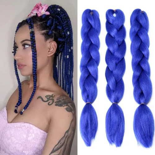 Vista 8 de Extensiones de cabello trenzado rubio natural, color rubio miel, trenzado a ganchillo, fibra sintética de alta temperatura para mujeres, 24 27#