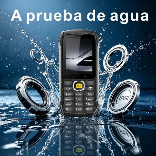 Vista 3 de Teléfono robusto 4G desbloqueado,Pantalla de 2,8", IP68,4500mAh
