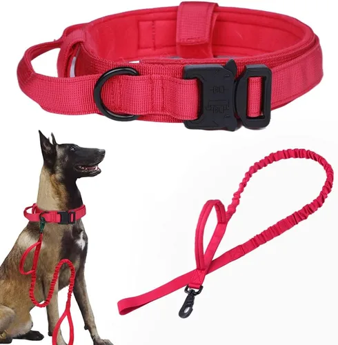 Vista 44 de Collar táctico para perro, ajustable, militar, de nailon, con asa de control y hebilla de metal resistente para perros medianos y grandes (negro, S)