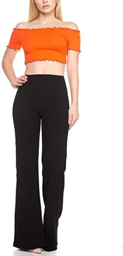 Vista 2 de GOKKILRW Pantalones de vestir para mujer con corte de bota con bolsillos, elásticos para el trabajo, negocios, casuales, pantalones de pierna ancha