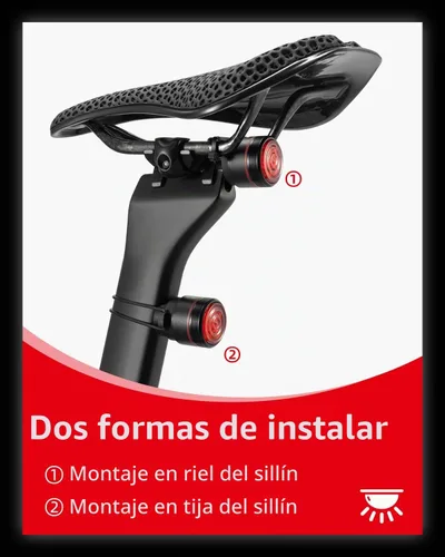 Vista 5 de ROCKBROS Luz trasera de bicicleta inteligente Luz trasera de bicicleta Luz