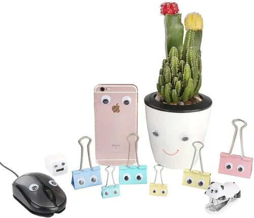 Vista 3 de DECORA 0.787 in 500pc Redondo Wiggle Ojos Googly con Autoadhesivo