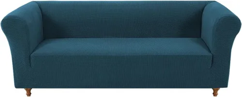 Vista 33 de Funda elástica Chesterfield para sofá, funda de tela jacquard para sofá biplaza de 2 cojines, protector de muebles antideslizante resistente a