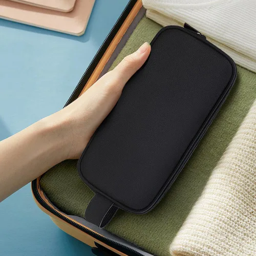 Vista 7 de Teskyer Bolsa organizadora de cables, organizador de accesorios electrónicos de viaje, bolsa de tecnología portátil para cargadores de teléfono