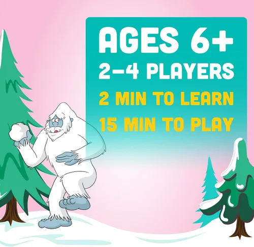 Vista 2 de Big Discoveries Yeti Snowbrawl - Un juego de cartas de pelea apilada de bolas de nieve, incluye 40 bolas de nieve, divertido juego de mesa