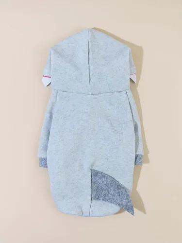 Vista 6 de QWINEE Sudadera de tiburón para perro, chaqueta abrigada para perro, sudadera con capucha para cachorro, ropa de Navidad y Halloween para perro