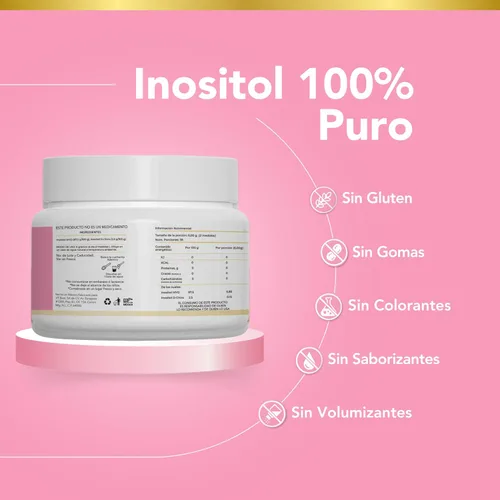 Vista 7 de Ovatol (0.21 onzas) de inositol en polvo puro Myo-inositol y D-Chiro-inositol Proporción 40:1 0.23 oz por porción Suplemento en polvo