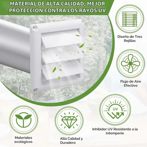 Vista 5 de Glooglitter Kit de ventilación de secadora Tubo de conducto de secadora de 4 pulgadas Conector de manguera de ventilación Kit de conductos de pared